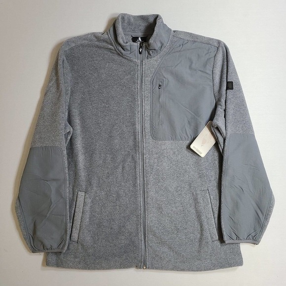 Skechers GOtrail Fleece Jacket Mens 2XL‎ Medium Grey Full Zip NEW - Picture 2 of 6
